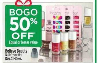 Dollar General Believe beauty nail cosmetics offer