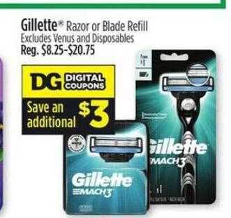 Dollar General Gillette razor or blade refill offer