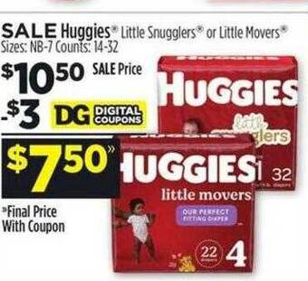 Dollar General Huggies little snugglers or little movers offer