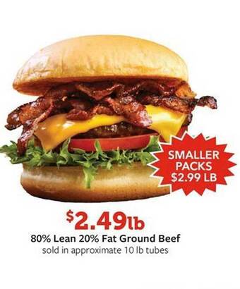 Fareway 80% lean 20% fat ground beef offer