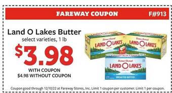 Fareway Land o lakes butter offer