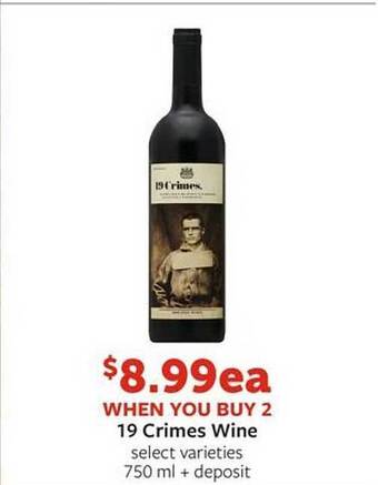 Fareway 19 crimes wine offer