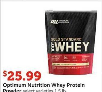 Fareway Optimum nutrition whey protein powder offer