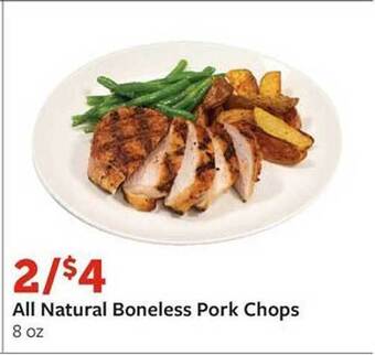 Fareway All natural boneless pork chops offer