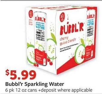 Fareway Bubbl'r sparkling water offer