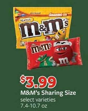 Fareway M&m's sharing size offer