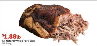 Fareway All-natural whole pork butt offer