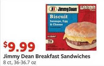Fareway Jimmy dean breakfast sandwiches offer