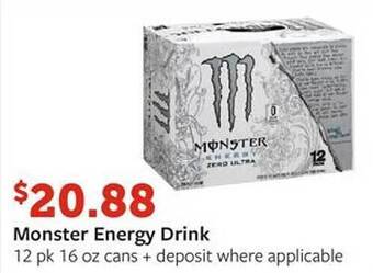 Fareway Monster energy drink offer