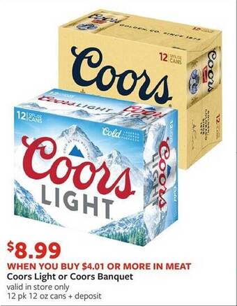 Fareway Coors light or coors banquet offer