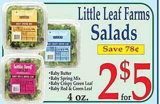 Market Basket Little leaf farms salads offer