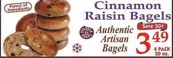 Market Basket Cinnamon raisin bagels offer