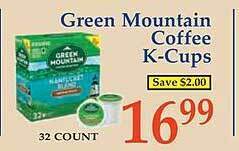 Market Basket Green mountain coffee k-cups offer