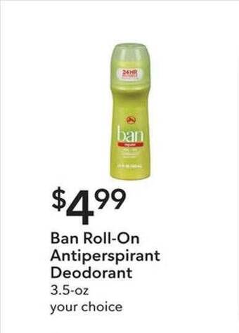 Publix Ban roll-on antiperspirant deodorant offer