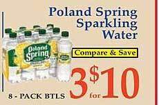 Market Basket Poland spring sparkling water offer