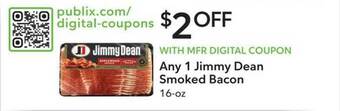 Publix Jimmy dean smoked bacon offer