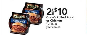 Publix Curly's pulled pork or chicken offer
