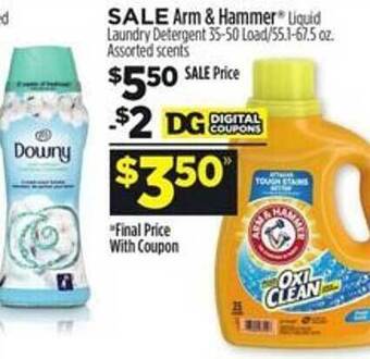 Dollar General Arm & hammer liquid laundry detergent offer
