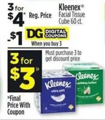 Dollar General Kleenex Facial Tissue Cube 60 ct. offer