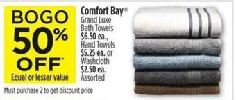 Dollar General Comfort Bay Grand Luxe Bath Towels offer