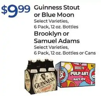Rite Aid Guinness Stout or Blue Moon 12 oz, Brooklyn or Samuel Adams 12 oz offer