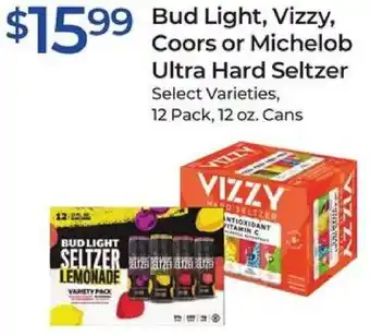 Rite Aid Bud Light,Vizzy,Coors or Michelob Ultra Hard Seltzer 12 oz offer