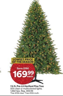 Michaels 7.5 ft. pre-lit hartford pine tree offer