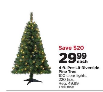 Michaels 4 ft. pre-lit riverside pine tree offer