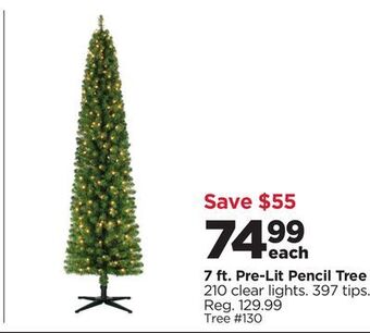 Michaels 7 ft. pre-lit pencil tree offer