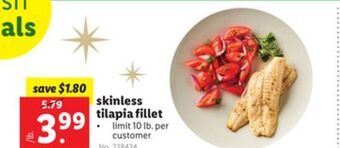 Lidl Skinless tilapia fillet offer