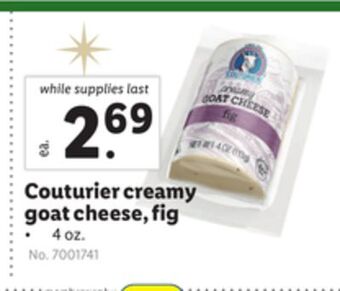Lidl Couturier creamy goat cheese, fig offer