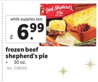 Lidl Frozen beef shepherd's pie offer