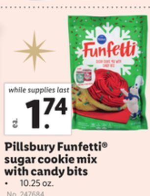 Lidl Pillsbury funfetti® sugar cookie mix with candy bits offer