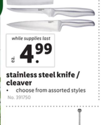 Lidl Stainless steel knife/cleaver offer
