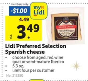 Lidl Lidl preferred selection spanish cheese offer