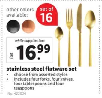 Lidl Stainless steel flatware set offer