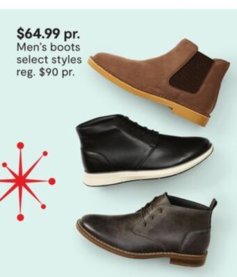 JC Penney Men's boots offer