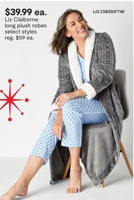 JC Penney Liz claiborne long plush robes offer