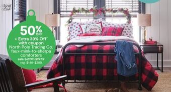 JC Penney North pole trading co. faux-mink-to-sherpa comforters offer