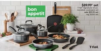 JC Penney T-fal® signature 12-pc. nonstick cookware set offer