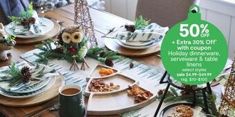 JC Penney Holiday dinnerware, serveware & table linens offer