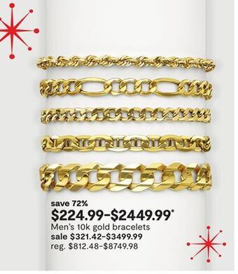 JC Penney Men's 10k gold bracelets offer
