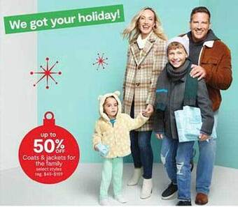 JC Penney Coats & jackets for the family offer