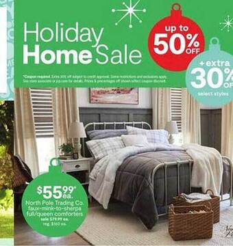 JC Penney North pole trading co faux-mink-to-sherpa full-queen comforters offer