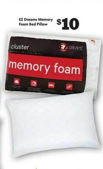 Family Dollar Ez dreams memory foam bed pillow offer