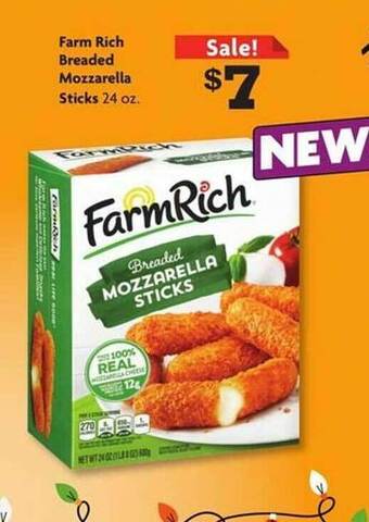 Family Dollar Farm rich breaded mozzarella sticks offer
