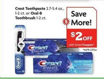 Family Dollar Crest toothpaste or oral-b toothbrush offer