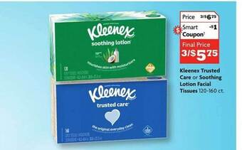 Family Dollar Kleenex trusted care or soothing lotion facial tissues offer