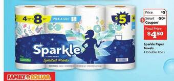 Family Dollar Sparkle paper towels offer
