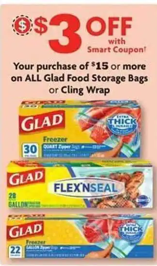 Family Dollar Glad food storage bags or cling wrap offer